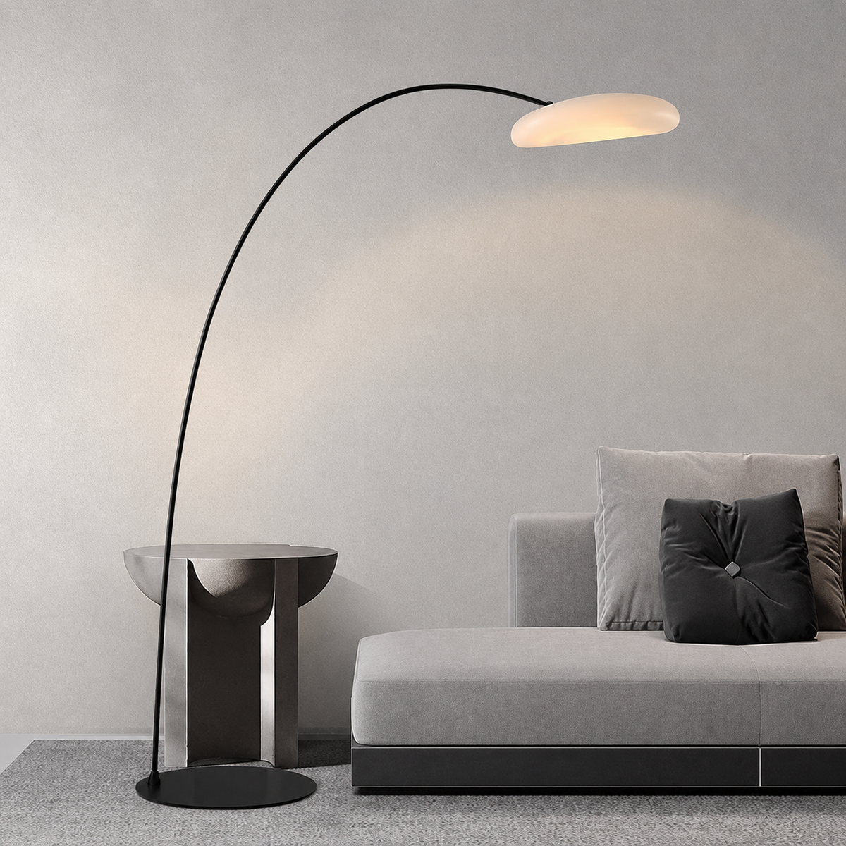 Nova LED Bogenlampe mit ovalem Schirm