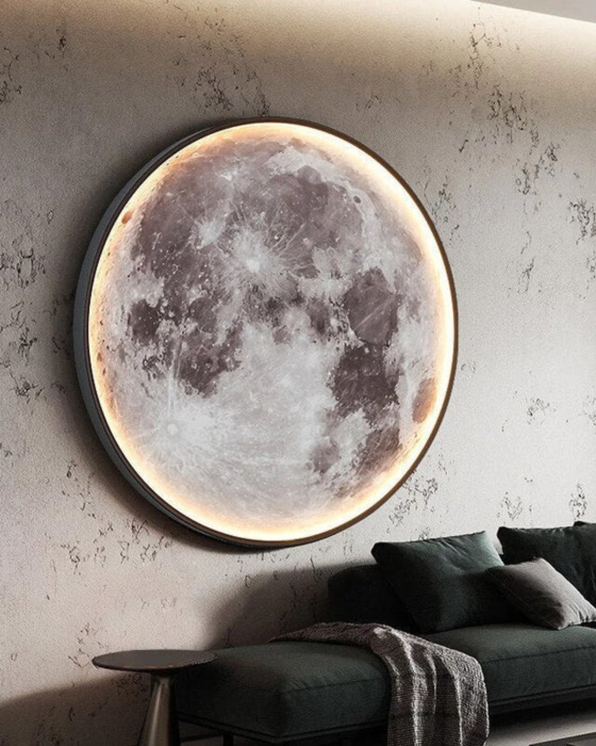 La Lune Éthérée | LED Mondlicht Wandleuchte mit Detailreicher Oberfläche | Beruhigende Atmosphäre für Ihr Zuhause 8