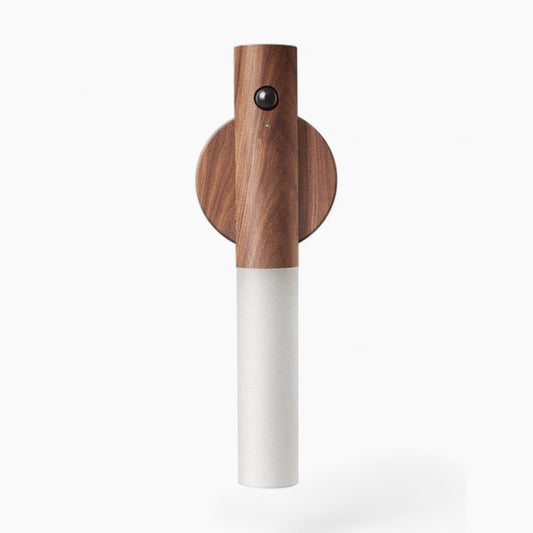 Bewegungsmelder Lampe | LED Lampe mit Warmweißem Licht & USB-Akku | Elegantes Holzdesign für Gemütlichkeit und Komfort 0