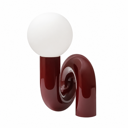 Vesna LED Tischlampe mit Glaskugel im Bogendesign