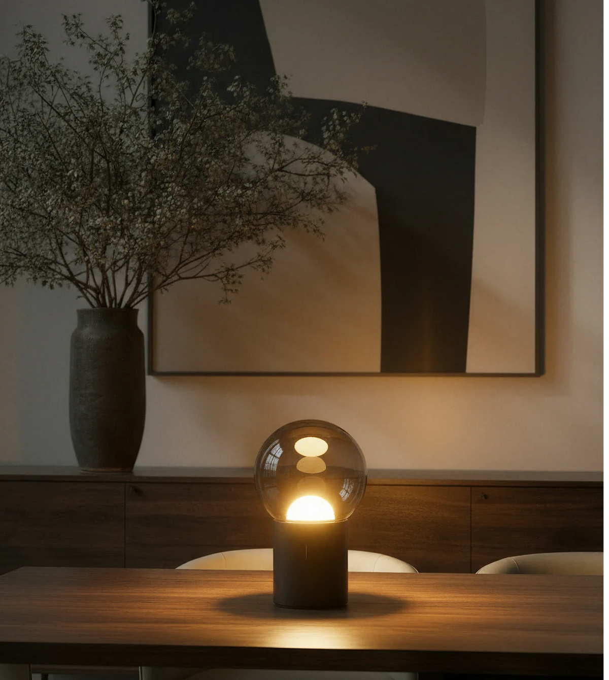 Cosmo LED Tischleuchte Glas, kabellos dimmbar – Ansicht 7