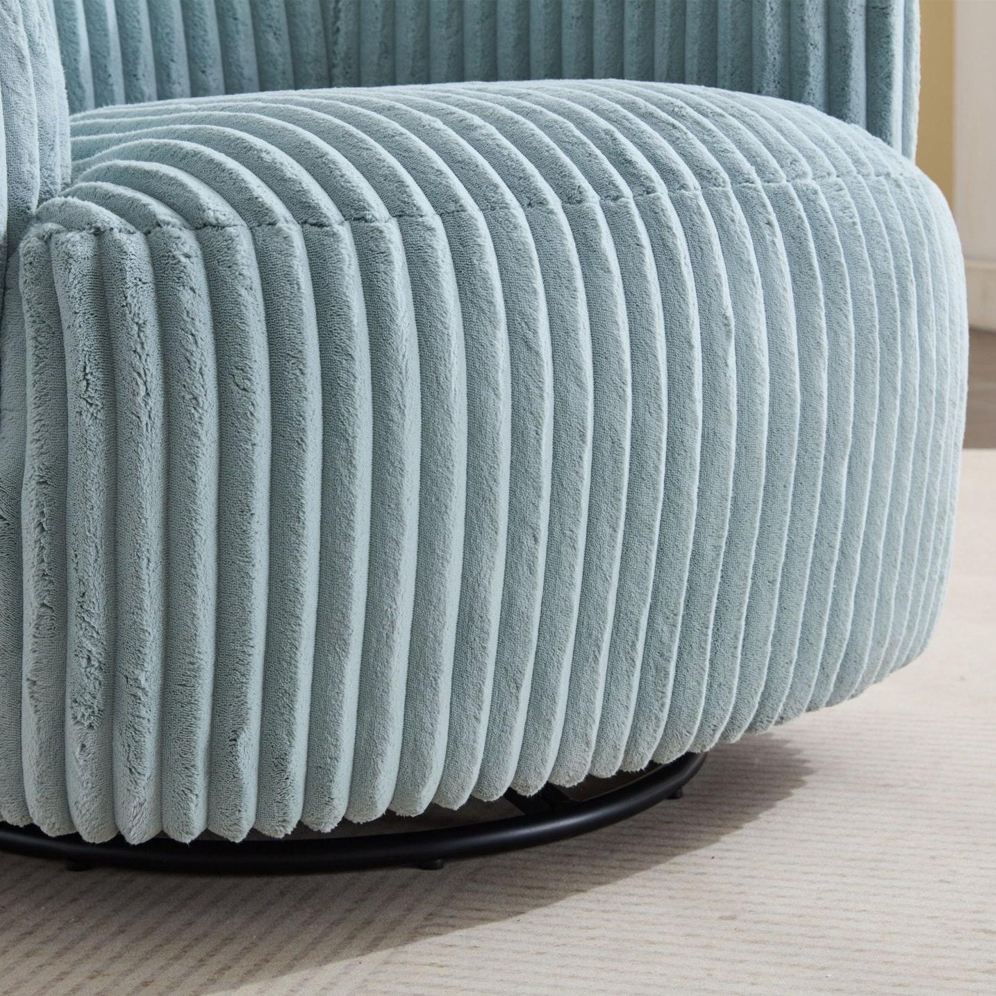 Drehbarer Loungesessel Modern mit Hochwertigem Kord-Stoff | Stilvolles Design für Komfort im Wohnzimmer 3