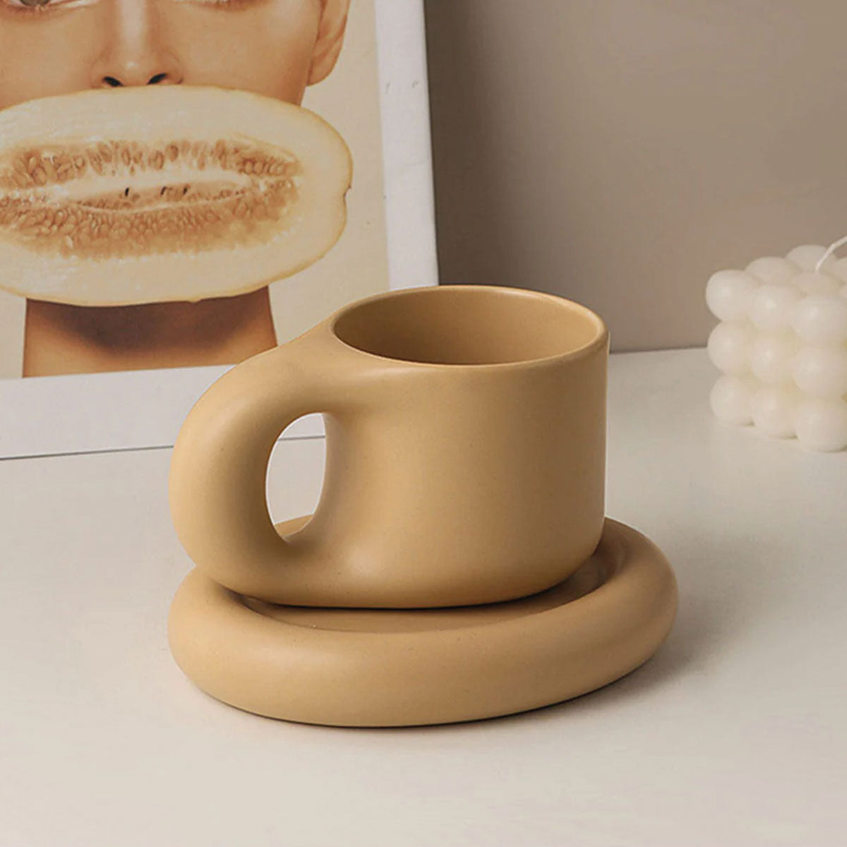 Eklektische Keramik Espresso Becher mit Ergonomischem Griff | Stilvolles Design für Komfort und Genuss 0