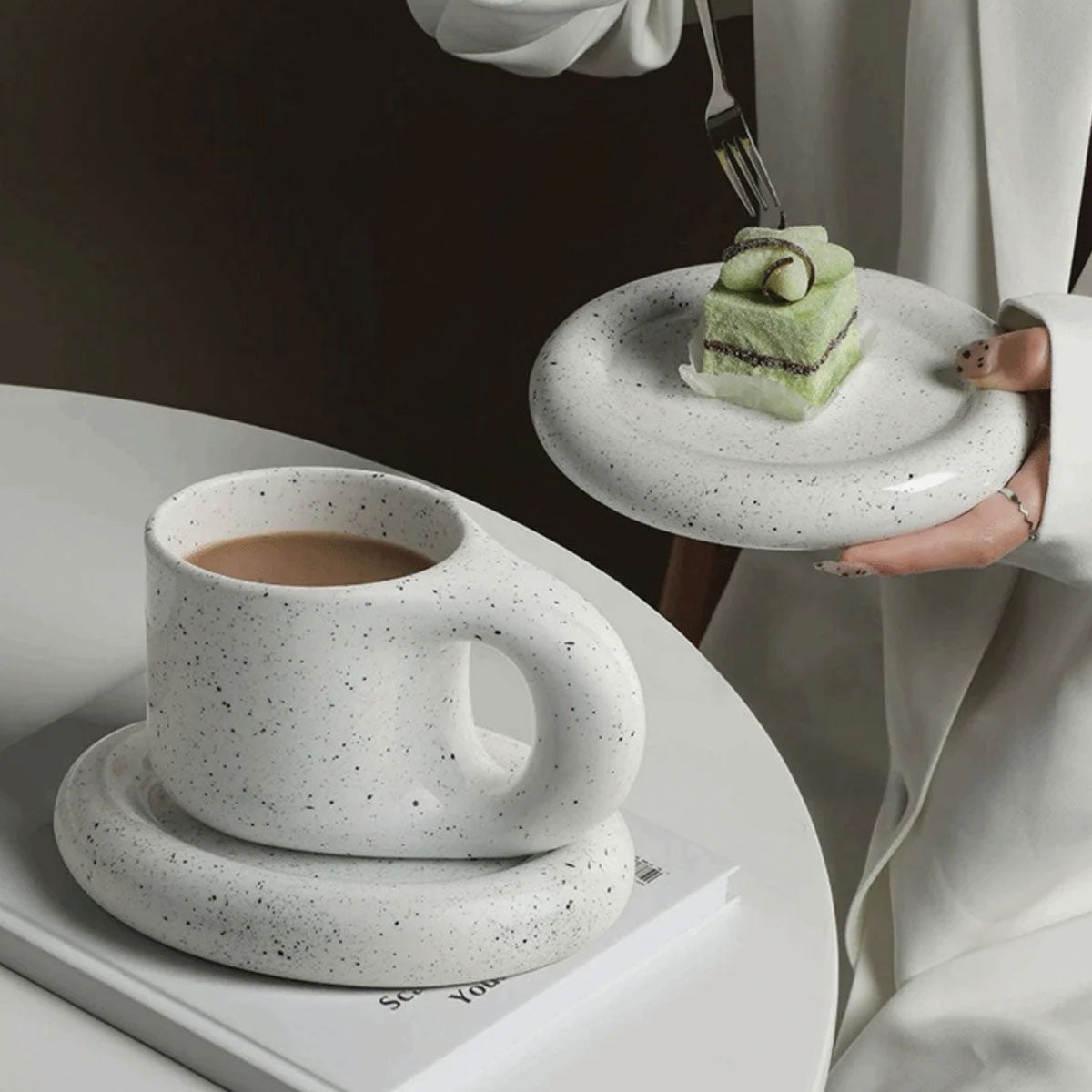 Eklektische Keramik Espresso Becher mit Ergonomischem Griff | Stilvolles Design für Komfort und Genuss 7