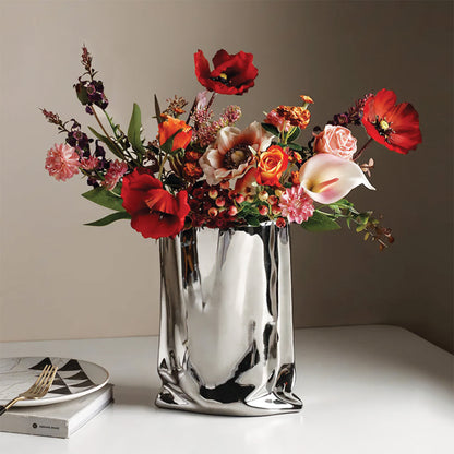 Elegante Blumenvase | Moderne Glasvase mit Plissiertem Design | Stilvolle Deko für Tischdekoration 5