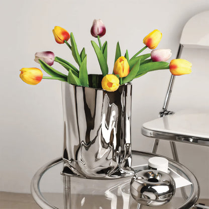 Elegante Blumenvase | Moderne Glasvase mit Plissiertem Design | Stilvolle Deko für Tischdekoration 6