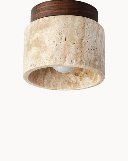 Elegante Deckenleuchte im Wabi-Sabi Stil aus Holz mit warmem Licht für gemütliche Räume 1