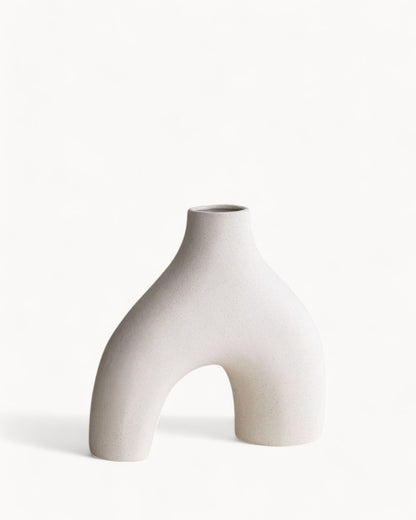 Elegante Keramikvase | Geschwungenes Design aus Hochwertiger Keramik | Stilvolle Dekoration für Ihr Zuhause 0