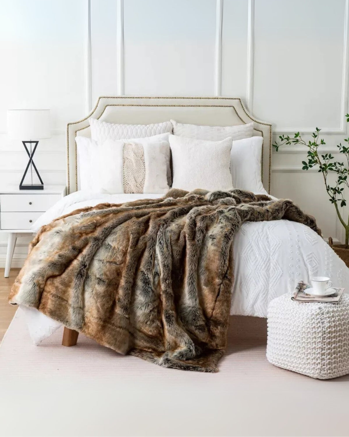 Elegante Kunstpelz Überwurfdecke | Luxuriöse Decke für Stil und Komfort 8