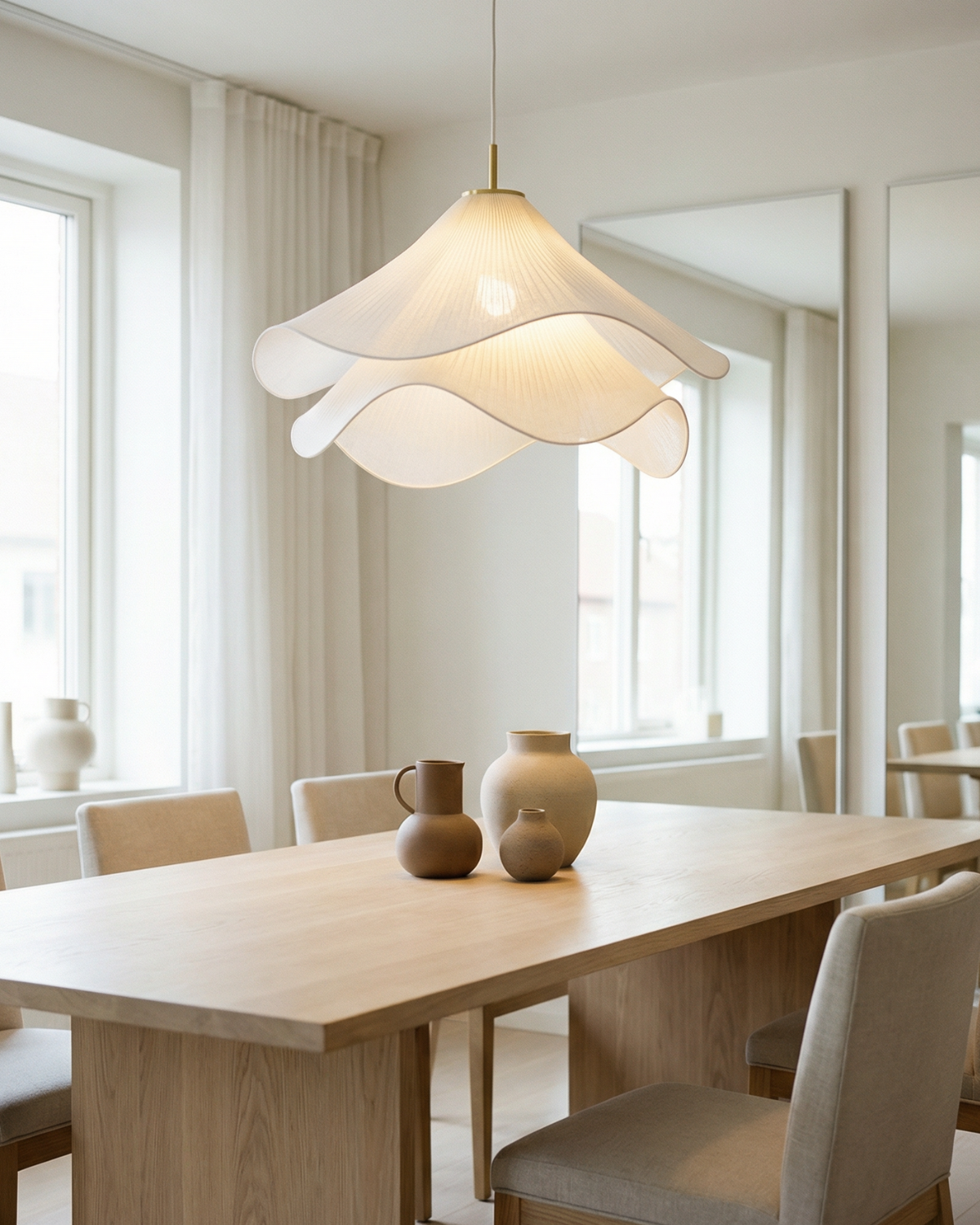 Elegante Pendelleuchte | Hängelampe mit Mehrschichtigem Design & Goldakzenten | Stilvolle Esszimmerlampe für Warme Atmosphäre 3