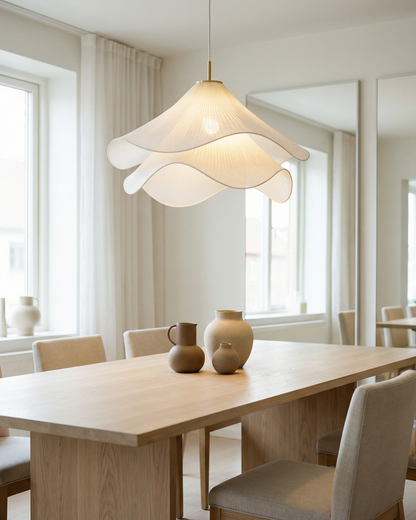 Elegante Pendelleuchte | Hängelampe mit Mehrschichtigem Design & Goldakzenten | Stilvolle Esszimmerlampe für Warme Atmosphäre 3