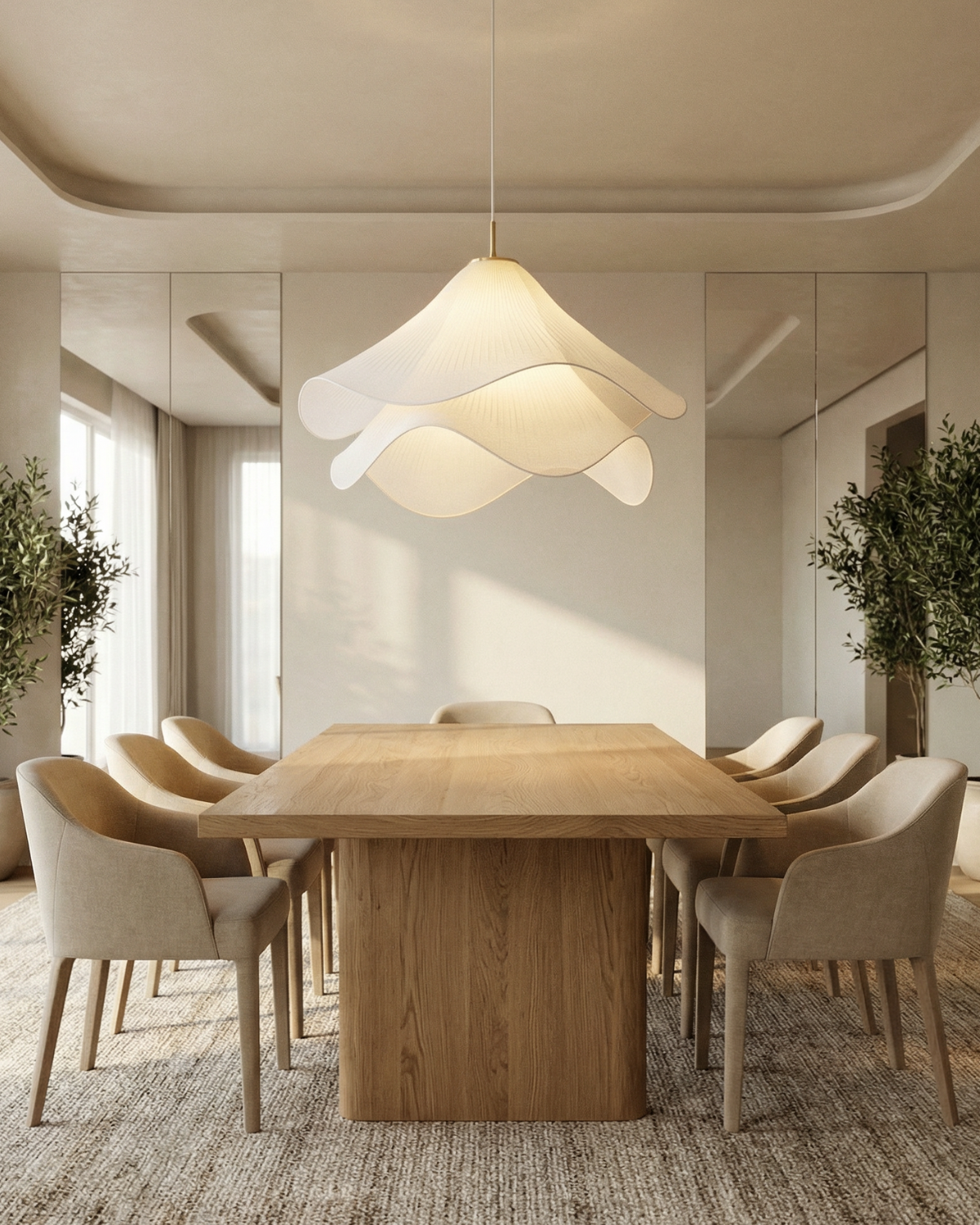 Elegante Pendelleuchte | Hängelampe mit Mehrschichtigem Design & Goldakzenten | Stilvolle Esszimmerlampe für Warme Atmosphäre 5
