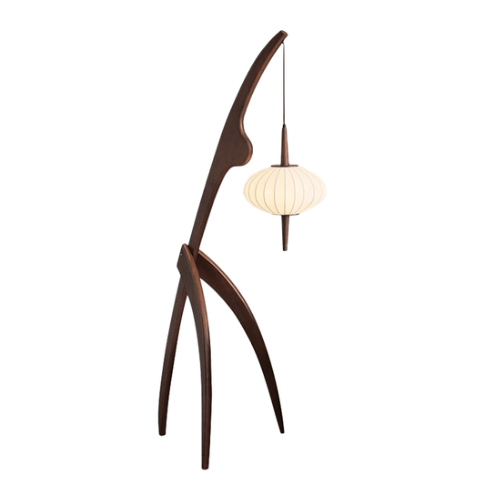 Elegante Stehlampe Holz mit Skulpturalem Design | Stilvolle Beleuchtung für Wohnzimmer 0
