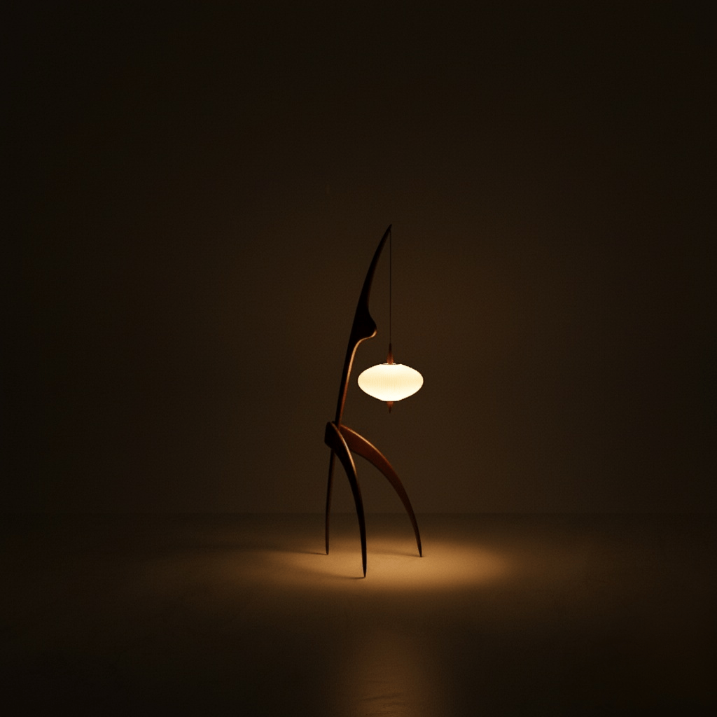 Elegante Stehlampe Holz mit Skulpturalem Design | Stilvolle Beleuchtung für Wohnzimmer 2