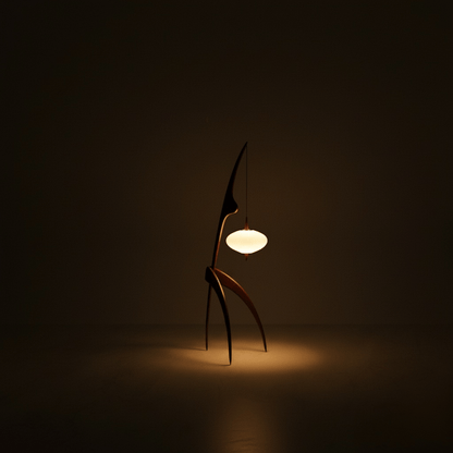 Elegante Stehlampe Holz mit Skulpturalem Design | Stilvolle Beleuchtung für Wohnzimmer 2