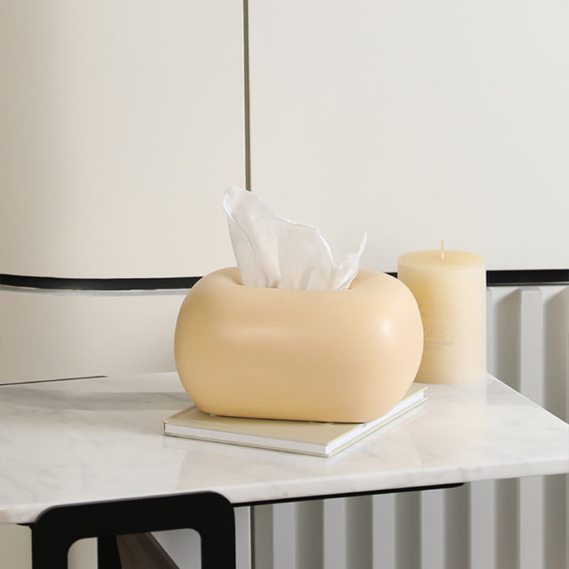 Elegante Taschentuchbox | Cremefarbene Keramik mit Einzigartigem Design | Stilvolle Deko für Ihr Zuhause 1