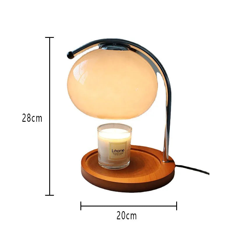 Elegante Tischlampe mit Dimmbaren LED-Lichtern und Holzsockel | Vintage Design für Stilvolle Beleuchtung 3