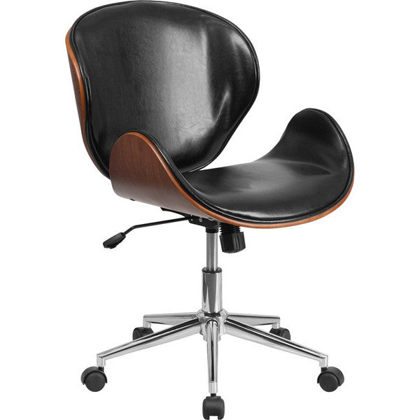 Eleganter Bürostuhl | Drehbarer Holzstuhl mit Verstellbarem Sitz | Komfortabler Bürosessel für Langlebigkeit und Stil 0
