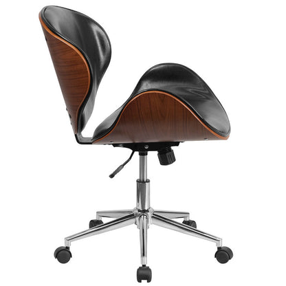 Eleganter Bürostuhl | Drehbarer Holzstuhl mit Verstellbarem Sitz | Komfortabler Bürosessel für Langlebigkeit und Stil 1