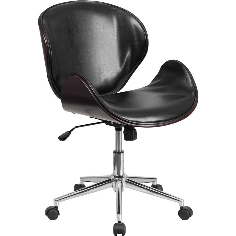 Eleganter Bürostuhl | Drehbarer Holzstuhl mit Verstellbarem Sitz | Komfortabler Bürosessel für Langlebigkeit und Stil 2