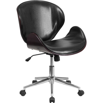 Eleganter Bürostuhl | Drehbarer Holzstuhl mit Verstellbarem Sitz | Komfortabler Bürosessel für Langlebigkeit und Stil 2