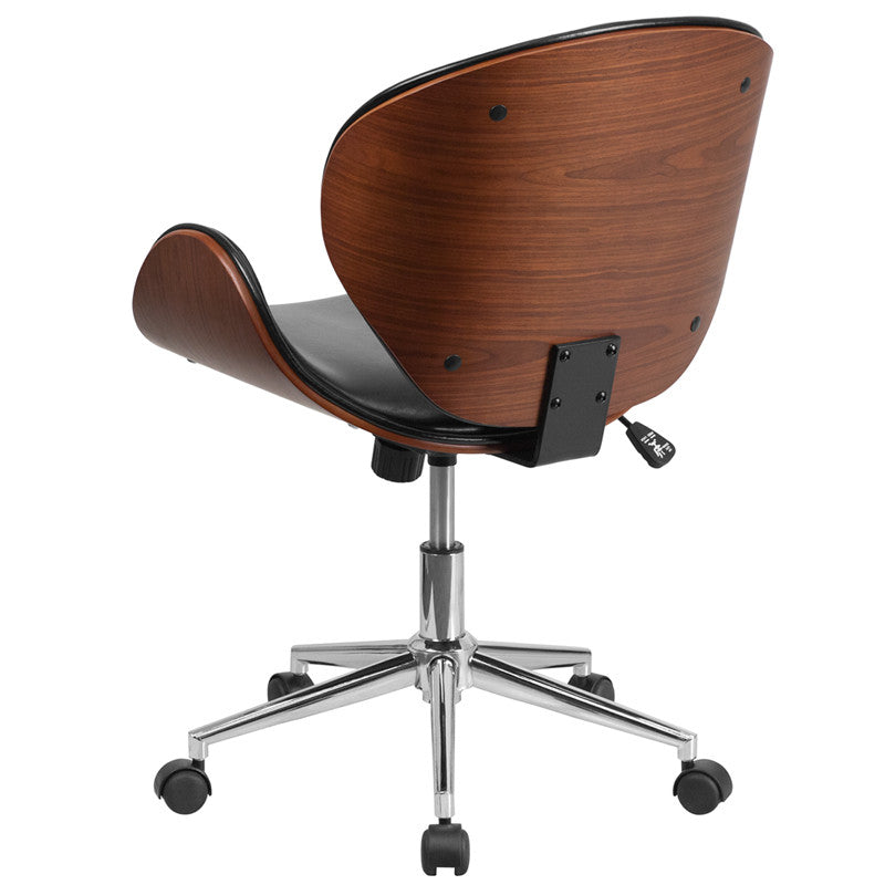 Eleganter Bürostuhl | Drehbarer Holzstuhl mit Verstellbarem Sitz | Komfortabler Bürosessel für Langlebigkeit und Stil 3