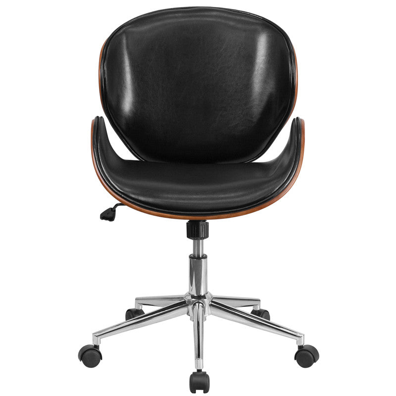 Eleganter Bürostuhl | Drehbarer Holzstuhl mit Verstellbarem Sitz | Komfortabler Bürosessel für Langlebigkeit und Stil 5