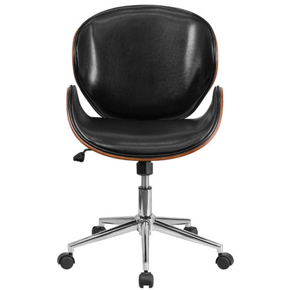 Eleganter Bürostuhl | Drehbarer Holzstuhl mit Verstellbarem Sitz | Komfortabler Bürosessel für Langlebigkeit und Stil 5