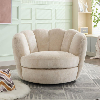 Eleganter Loungesessel | Moderner Drehbarer Chenille Sessel mit Ergonomischem Design | Komfortabler Relaxsessel für Wohnzimmer 2