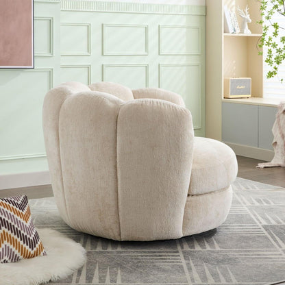 Eleganter Loungesessel | Moderner Drehbarer Chenille Sessel mit Ergonomischem Design | Komfortabler Relaxsessel für Wohnzimmer 4