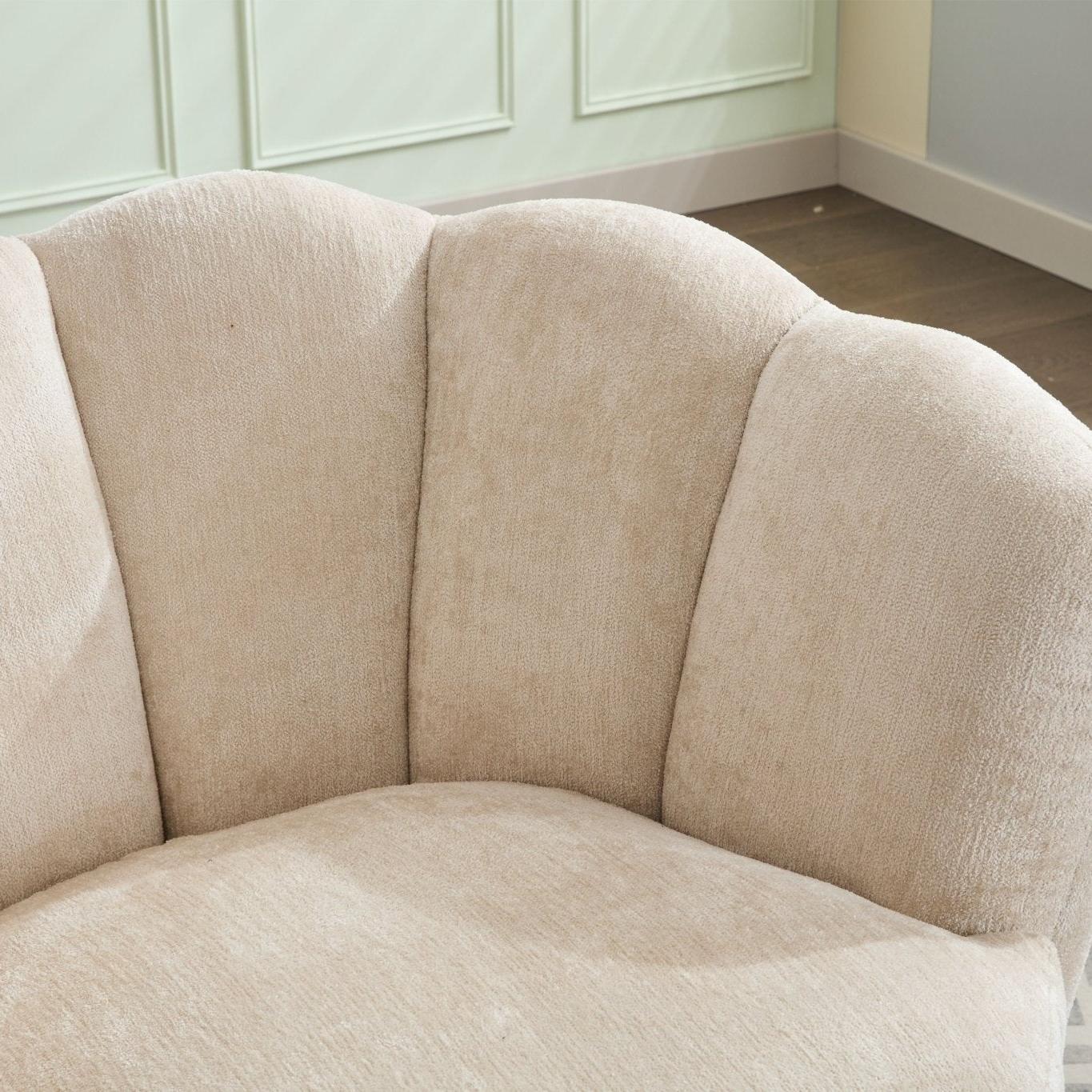 Eleganter Loungesessel | Moderner Drehbarer Chenille Sessel mit Ergonomischem Design | Komfortabler Relaxsessel für Wohnzimmer 5