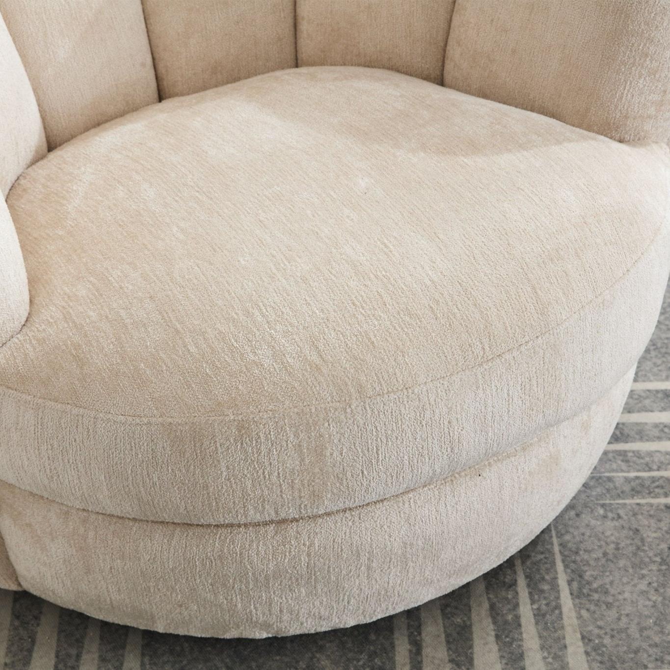 Eleganter Loungesessel | Moderner Drehbarer Chenille Sessel mit Ergonomischem Design | Komfortabler Relaxsessel für Wohnzimmer 6