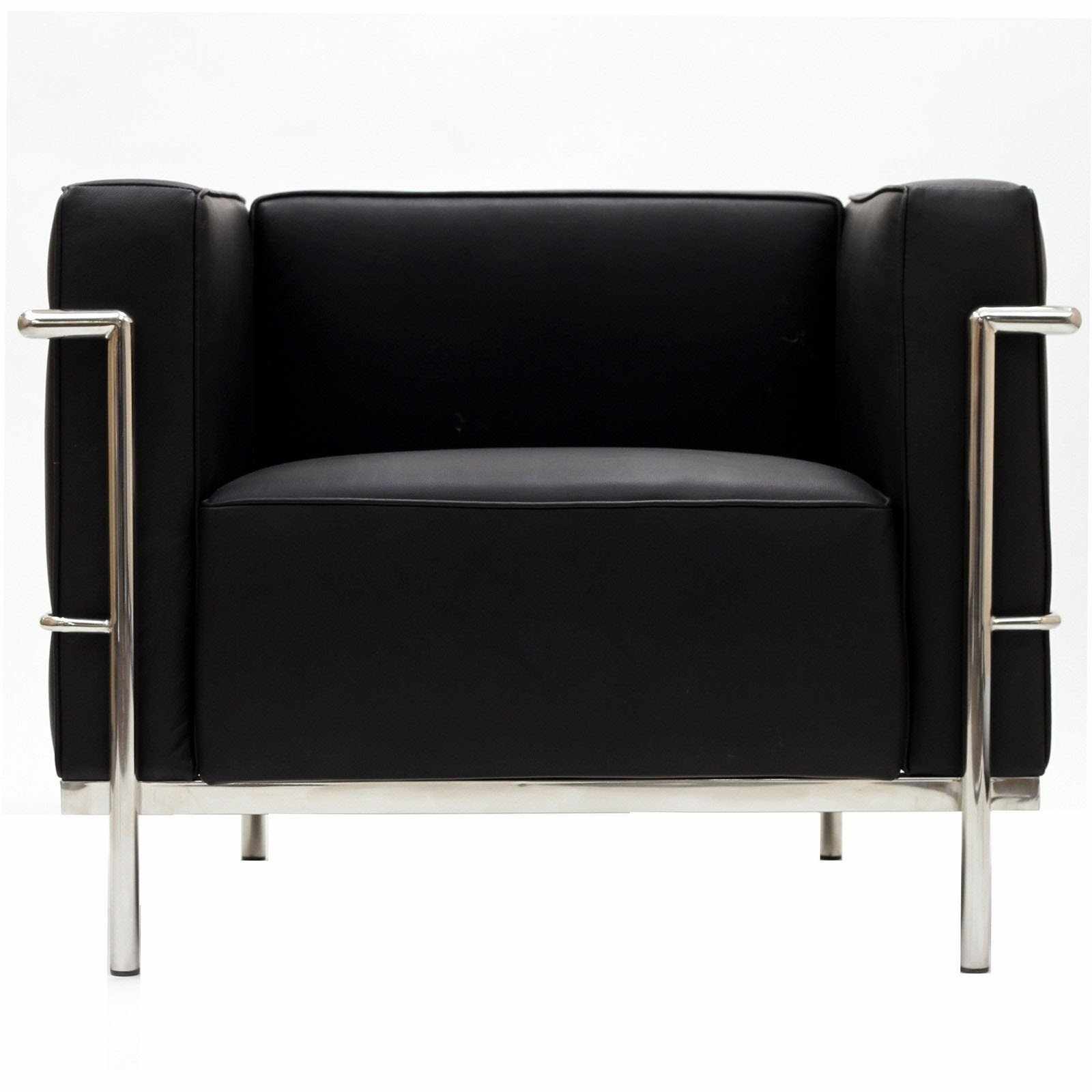 Eleganter Sessel im LC3-Stil mit Hochwertigem Leder & Verchromtem Stahlrahmen | Modernes Design für Stil und Komfort 0