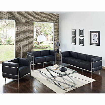 Eleganter Sessel im LC3-Stil mit Hochwertigem Leder & Verchromtem Stahlrahmen | Modernes Design für Stil und Komfort 5