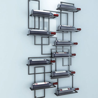 Geometrisches Weinregal | Metall Wandmontage für 10 Flaschen | Modernes Design für Stilvolle Präsentation 5