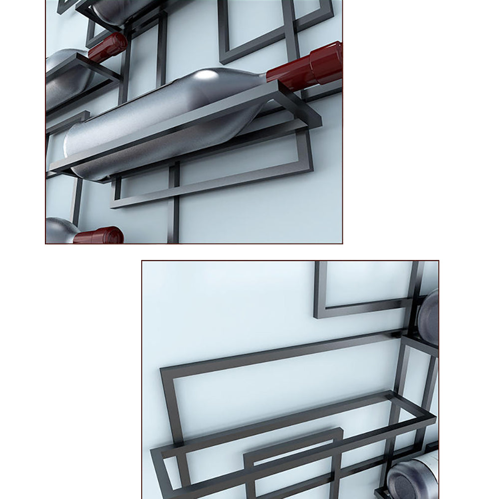 Geometrisches Weinregal | Metall Wandmontage für 10 Flaschen | Modernes Design für Stilvolle Präsentation 6