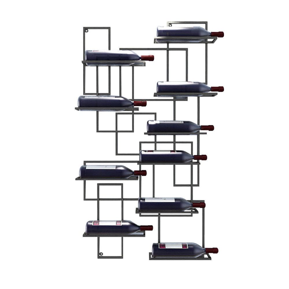 Geometrisches Weinregal | Metall Wandmontage für 10 Flaschen | Modernes Design für Stilvolle Präsentation 7