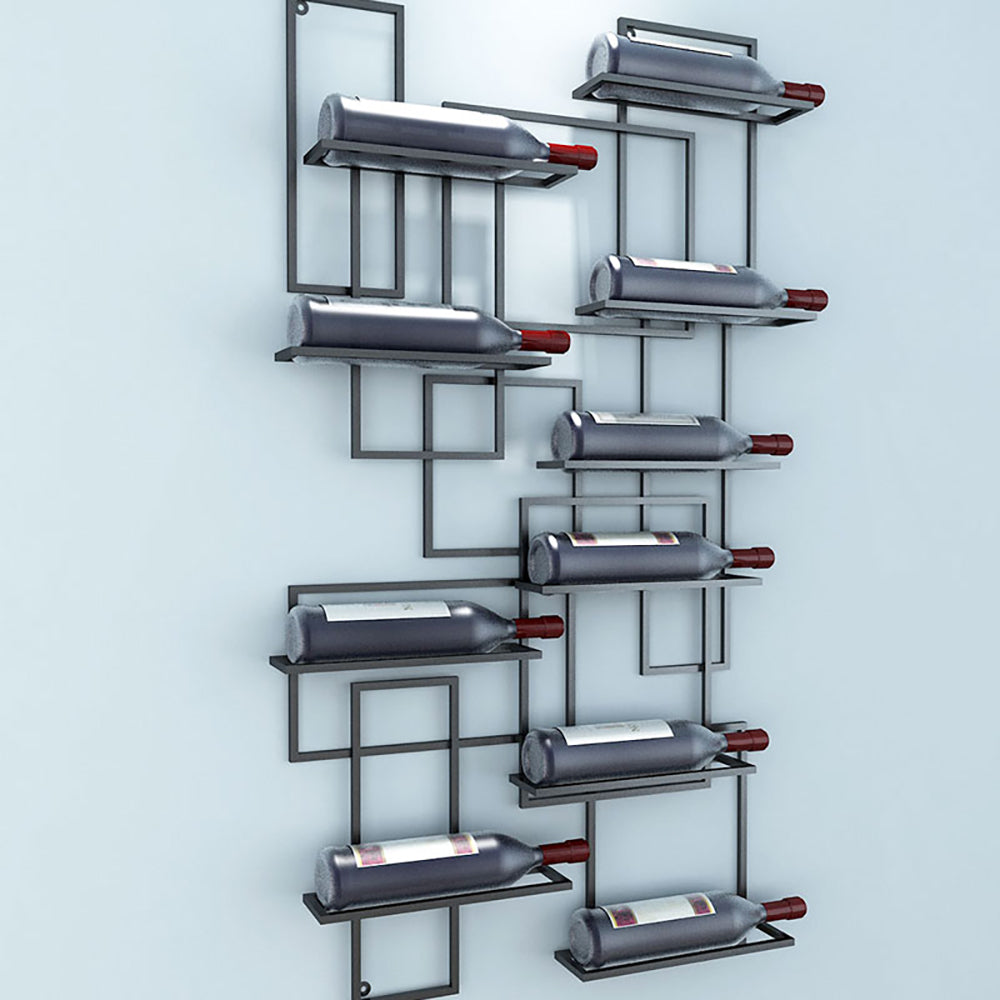Geometrisches Weinregal | Metall Wandmontage für 10 Flaschen | Modernes Design für Stilvolle Präsentation 8