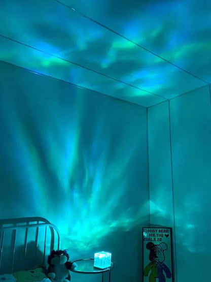 GlowWave | LED Nachtlicht mit Wasserwellenprojektionen & 16 Farben | Entspannendes Nachtlicht für stilvolle Wohnkultur 4