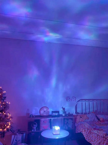 GlowWave | LED Nachtlicht mit Wasserwellenprojektionen & 16 Farben | Entspannendes Nachtlicht für stilvolle Wohnkultur 5