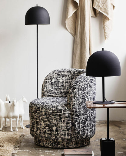 Glow | Stehlampe Schwarz mit Weißem Lampenschirm | Elegante Beleuchtung für Wohnzimmer 1