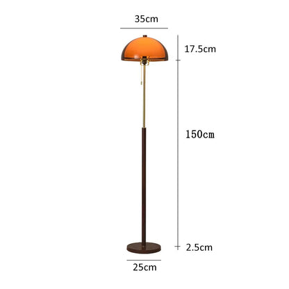 Ezra LED Stehlampe mit Acryl-Kuppelschirm in Bernstein