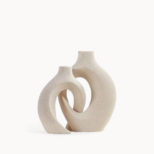 JapandiVase Set | Runde Keramische Blumenvase mit Mattglas-Oberfläche | Stilvolle Vasen Deko für Eleganz in jedem Raum 0