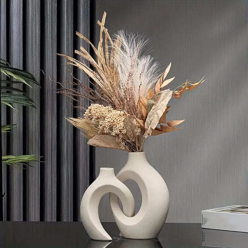 JapandiVase Set | Runde Keramische Blumenvase mit Mattglas-Oberfläche | Stilvolle Vasen Deko für Eleganz in jedem Raum 5