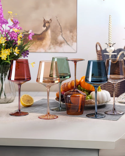 L'Art du Verre | Handgefertigtes Glas-Set mit 6 bunten Weingläsern | Einzigartige Eleganz für jeden Anlass 1