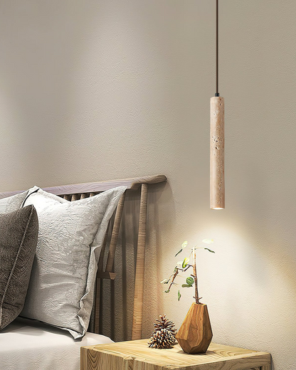 La Colonne | Pendelleuchte aus Travertinstein mit Organischer Textur | Zeitloses Design für Esszimmer und Eleganz 2