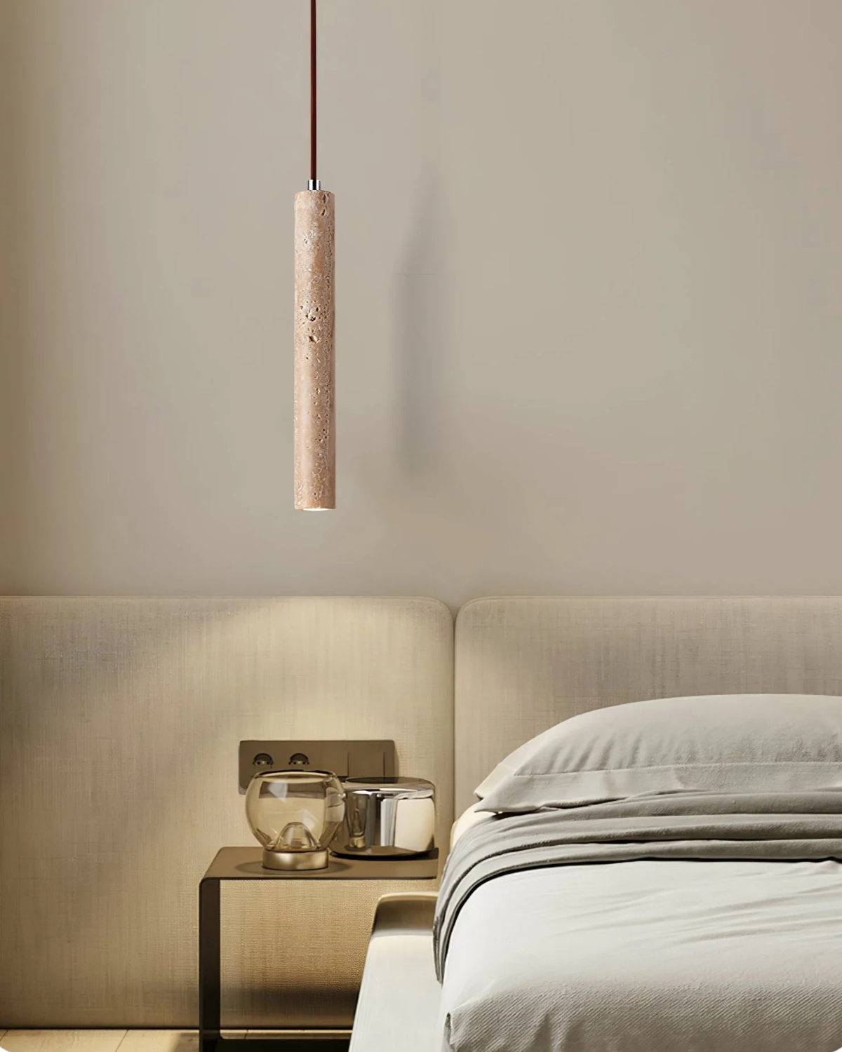 La Colonne | Pendelleuchte aus Travertinstein mit Organischer Textur | Zeitloses Design für Esszimmer und Eleganz 4