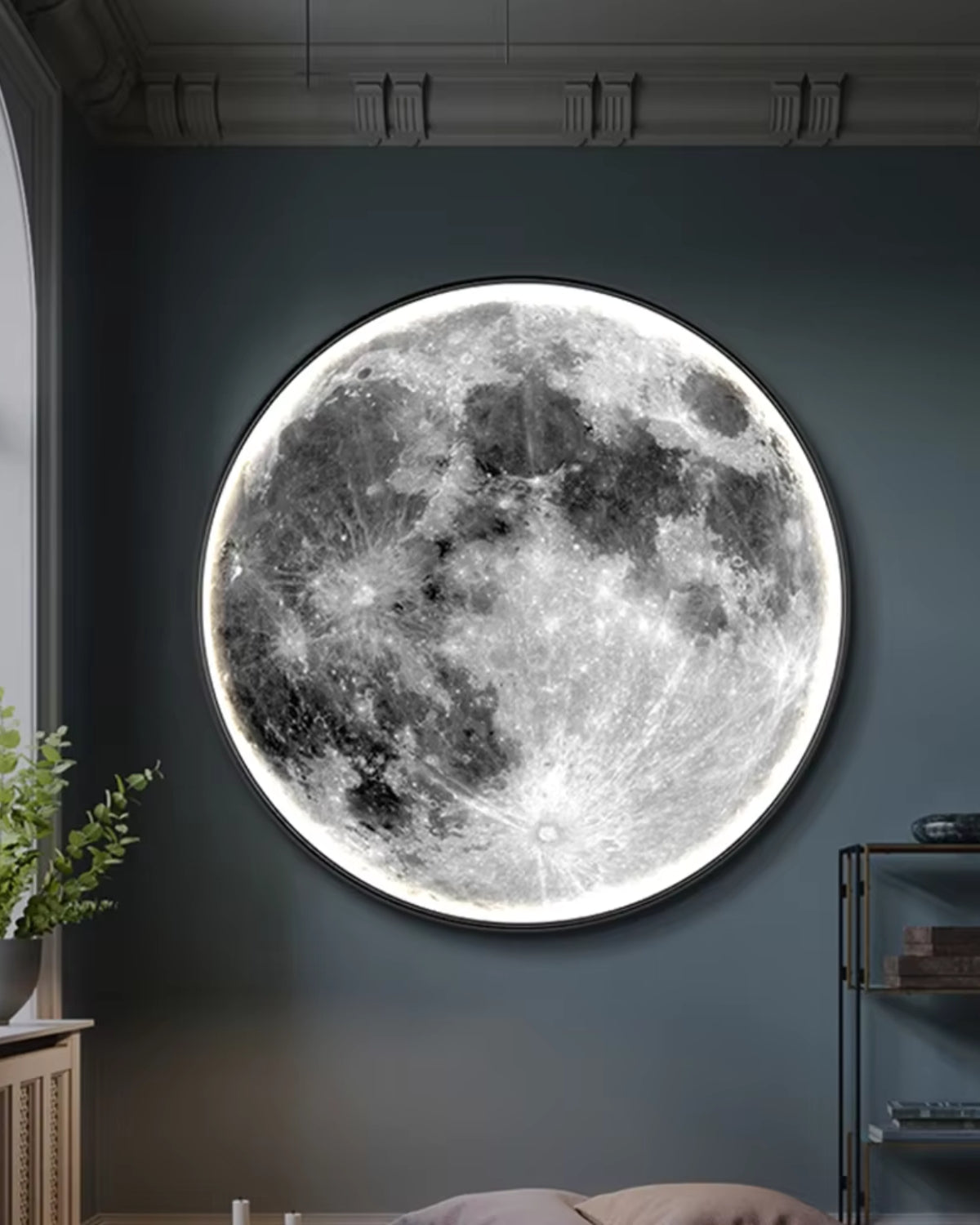 La Lune Éthérée | LED Mondlicht Wandleuchte mit Detailreicher Oberfläche | Beruhigende Atmosphäre für Ihr Zuhause 2