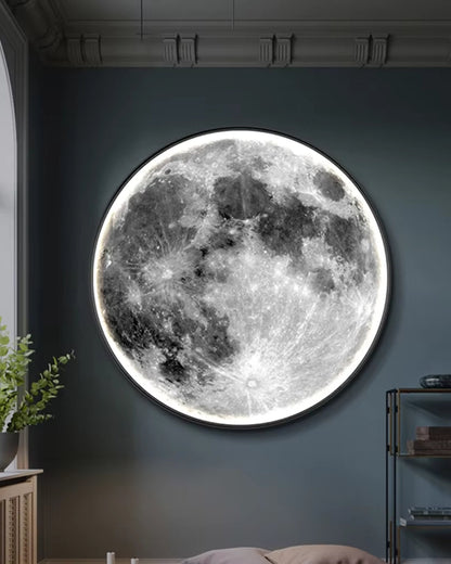 La Lune Éthérée | LED Mondlicht Wandleuchte mit Detailreicher Oberfläche | Beruhigende Atmosphäre für Ihr Zuhause 2