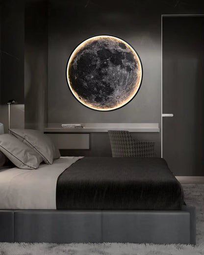 La Lune Éthérée | LED Mondlicht Wandleuchte mit Detailreicher Oberfläche | Beruhigende Atmosphäre für Ihr Zuhause 3